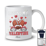 Personalized Custom Name I Found My Valentine; Joyful Football Sport Player Team Hearts T-Shirt