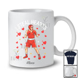 Personalized Custom Name I Steal Hearts; Amazing Valentine Boxing Player Team; Single Lover T-Shirt