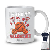 Personalized Custom Name I Found My Valentine; Joyful Basketball Sport Player Team Hearts T-Shirt