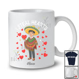 Personalized Custom Name I Steal Hearts; Amusing Valentine Mexican Boy Sombrero; Family Group T-Shirt