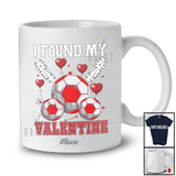 Personalized Custom Name I Found My Valentine; Joyful Soccer Sport Player Team Hearts T-Shirt