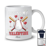 Personalized Custom Name I Found My Valentine; Joyful Baseball Sport Player Team Hearts T-Shirt
