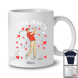 Personalized Custom Name I Steal Hearts; Amazing Valentine Golf Player Team; Single Lover T-Shirt