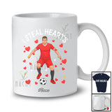 Personalized Custom Name I Steal Hearts; Amazing Valentine Soccer Player Team; Single Lover T-Shirt