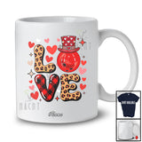 Personalized Custom Name LOVE; Amusing Valentine Red Leopard Plaid Bowling Player Couple T-Shirt