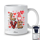 Personalized Custom Name LOVE; Amusing Valentine Red Leopard Plaid Gnomes Player Couple T-Shirt