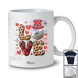 Personalized Custom Name LOVE; Amusing Valentine Red Leopard Plaid Petanque Player Couple T-Shirt