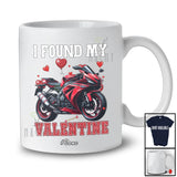 Personalized Custom Name I Found My Valentine; Joyful Motorbike Riding Lover Hearts T-Shirt