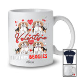 Personalized Custom Name Valentine With My Beagles; Adorable Hearts Couple Beagles Owner T-Shirt