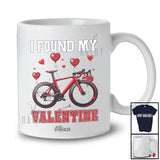 Personalized Custom Name I Found My Valentine; Joyful Bicycle Riding Lover Hearts T-Shirt