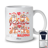 Personalized Custom Name Valentine With My Bulldogs; Adorable Hearts Couple Bulldogs Owner T-Shirt