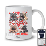 Personalized Custom Name Valentine With My Cane Corsos; Adorable Hearts Couple Animal Owner T-Shirt