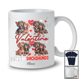 Personalized Custom Name Valentine With My Dachshunds; Adorable Hearts Couple Animal Owner T-Shirt