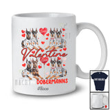 Personalized Custom Name Valentine With My Dobermanns; Adorable Hearts Couple Animal Owner T-Shirt