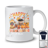 Personalized Custom Name Happy Thanksgiving; Adorable Fall Coffee Pumpkin Pie; Family T-Shirt