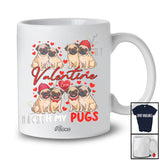 Personalized Custom Name Valentine With My Pugs; Adorable Hearts Couple Pugs Owner T-Shirt