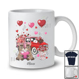 Personalized Custom Name Couple Pink Mule With Pickup Truck; Amusing Valentine Hearts Couple T-Shirt