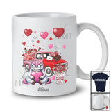 Personalized Custom Name Couple Pink Horse With Pickup Truck; Amusing Valentine Hearts Couple T-Shirt