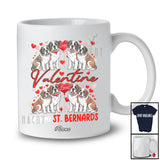 Personalized Custom Name Valentine With My St. Bernards; Adorable Hearts Couple Animal Owner T-Shirt