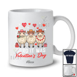 Personalized Custom Name Herd It Was Valentine's Day; Humorous Sheep Hearts Farmer Lover T-Shirt