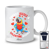 Personalized Custom Name Parrot Kisses Valentine Wishes; Lovely Parrot Hugging Heart Lover Owner T-Shirt