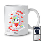 Personalized Custom Name Unicorn Kisses Valentine Wishes; Lovely Unicorn Hugging Heart Lover T-Shirt