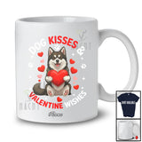Personalized Custom Name Dog Kisses Valentine Wishes; Lovely Canadian Eskimo Hugging Heart T-Shirt
