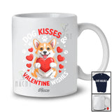 Personalized Custom Name Dog Kisses Valentine Wishes; Lovely Corgi Hugging Heart T-Shirt