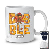 Personalized Gobble; Amusing Thanksgiving Turkey Custom Name Softball Playing Player T-Shirt