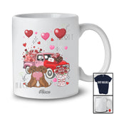Personalized Custom Name Pink Dachshund Pickup Truck; Lovely Valentine Hearts Couple Lover T-Shirt