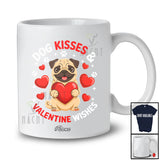 Personalized Custom Name Dog Kisses Valentine Wishes; Lovely Pug Hugging Heart Lover Owner T-Shirt