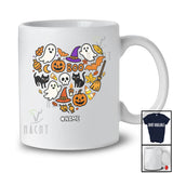 Personalized Halloween Theme Heart Shape; Lovely Custom Name Cat Boo Collection; Family T-Shirt