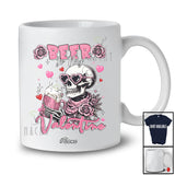 Personalized Custom Name Beer Is My Valentine; Humorous Skull Skeleton Flowers Drinking Drunker T-Shirt