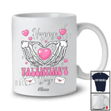 Personalized Custom Name Happy Valentine's Day; Amazing Valentine Scary Skeleton Hand Hearts T-Shirt