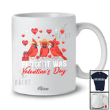 Personalized Custom Name Flock It Was Valentine's Day; Adorable Three Cardinal Bird Hearts Lover T-Shirt