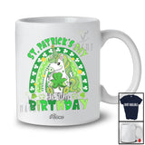 Personalized Custom Name St. Patrick's Day Is My Birthday; Lovely Unicorn Rainbow Rainbow T-Shirt