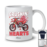 Personalized Custom Name Crushin' Hearts; Amazing Valentine Hearts On Dirt Bike Riding Biker T-Shirt