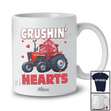 Personalized Custom Name Crushin' Hearts; Amazing Valentine Hearts On Tractor Driver Lover T-Shirt