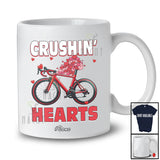 Personalized Custom Name Crushin' Hearts; Amazing Valentine Hearts On Bicycle Riding Biker T-Shirt