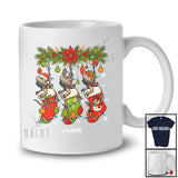 Personalized Custom Name Three Bearded Dragons In Christmas Socks; Lovely Animal Lover Family T-Shirt