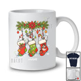 Personalized Custom Name Three Chickens In Christmas Socks; Lovely Animal Lover Family Group T-Shirt