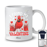 Personalized Custom Name I Found My Valentine; Lovely Valentine's Day Cardinal Bird Flower Hearts T-Shirt