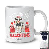 Personalized Custom Name I Found My Valentine; Lovely Cow Farm Animal Flower Hearts T-Shirt