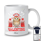 Personalized Custom Name I Found My Valentine; Lovely Valentine's Day Owl Bird Flower Hearts T-Shirt
