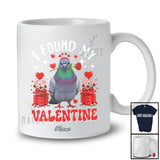 Personalized Custom Name I Found My Valentine; Lovely Valentine's Day Pigeon Bird Flower Hearts T-Shirt