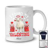 Personalized Custom Name I Found My Valentine; Lovely Sheep Farm Animal Flower Hearts T-Shirt