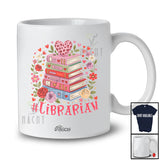 Personalized Custom Name Librarian; Awesome Valentine Hearts Pink Librarian Book; Proud Jobs T-Shirt