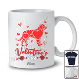 Personalized Custom Name Happy Valentine's Day; Lovely Hearts St. Bernard Shape Flower T-Shirt