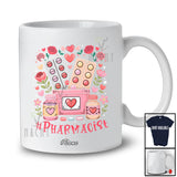 Personalized Custom Name Pharmacist; Awesome Valentine Hearts Pink Pharmacist Pills; Proud Jobs T-Shirt