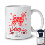 Personalized Custom Name Happy Valentine's Day; Lovely Hearts Yorkshire Terrier Shape Flower T-Shirt